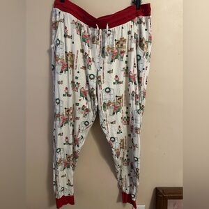 Woman’s Burt's Bees Baby Red and White Pajama Pants